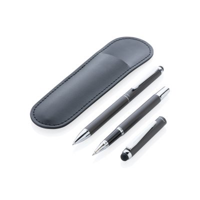 Branded Swiss Peak Deluxe Pen Set in Stylish PU Pouch