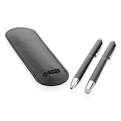Branded Swiss Peak Deluxe Pen Set in Stylish PU Pouch