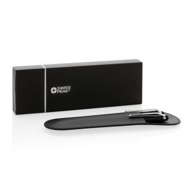 Branded Swiss Peak Deluxe Pen Set in Stylish PU Pouch