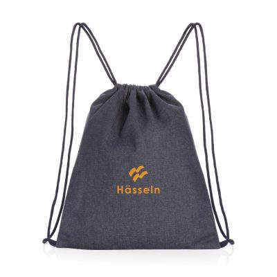 Eco-Friendly Branded Denim Drawstring Backpack for Events