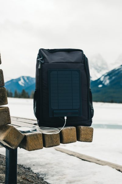 Branded Pedro AWARE™ RPET Backpack with 5W Solar Charger