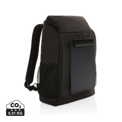 Branded Pedro AWARE™ RPET Backpack with 5W Solar Charger
