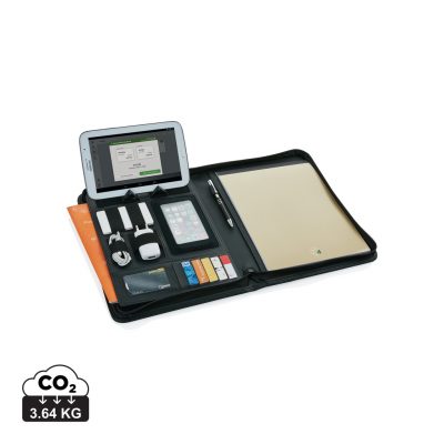 Branded Essential Zipper Tech Portfolio with Phone Stand