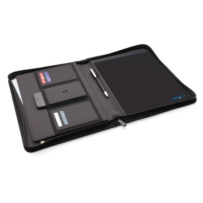 Branded A4 Zipper Portfolio – Sustainable RPET Design