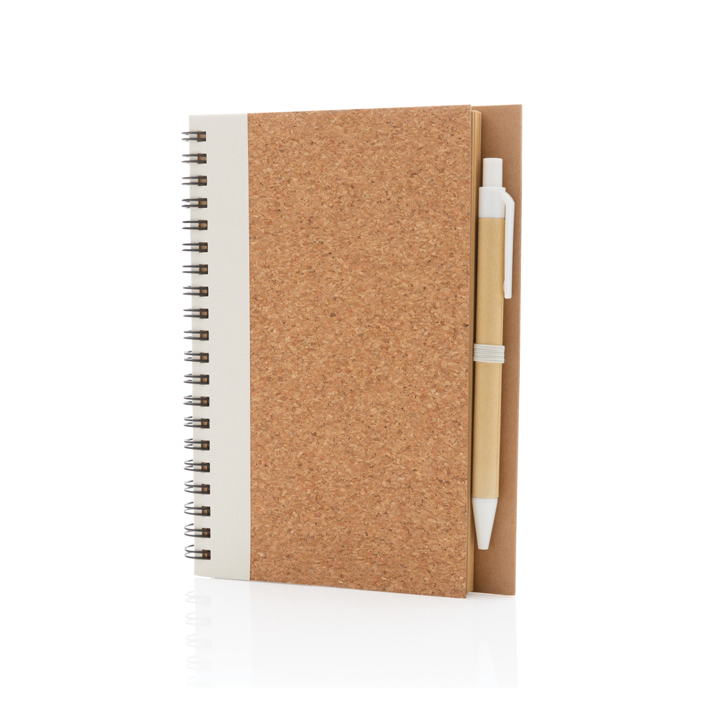 Cork spiral notebook with pen 3 Cork spiral notebook with pen