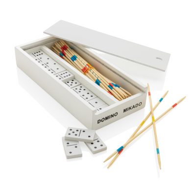 Deluxe Personalised Mikado/Domino Set in Wooden Box