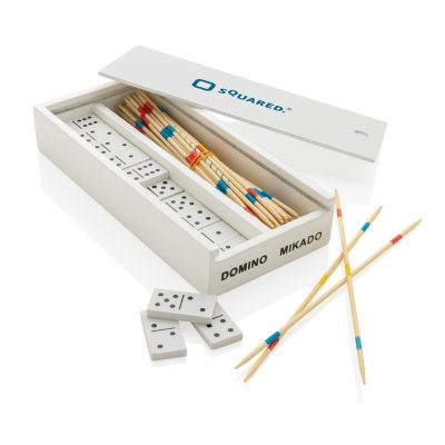 Deluxe Personalised Mikado/Domino Set in Wooden Box