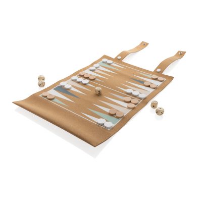 Branded Britton Cork Foldable Backgammon & Checkers Set