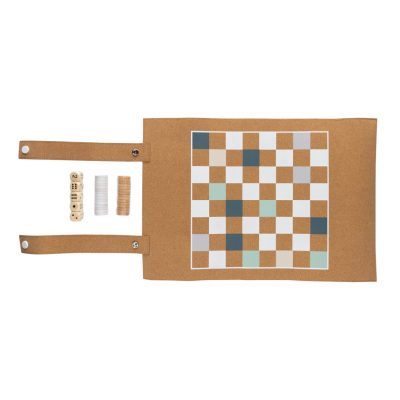 Branded Britton Cork Foldable Backgammon & Checkers Set