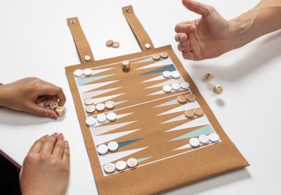 Branded Britton Cork Foldable Backgammon & Checkers Set
