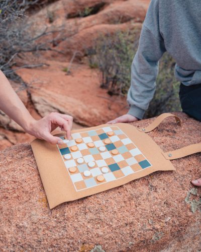 Branded Britton Cork Foldable Backgammon & Checkers Set