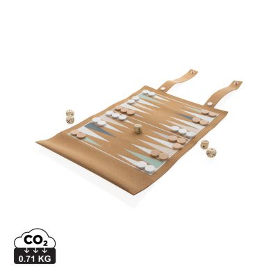 Branded Britton Cork Foldable Backgammon & Checkers Set