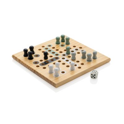 Branded Claire Wooden Ludo Game for Eco-Friendly Events