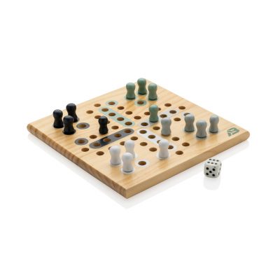 Branded Claire Wooden Ludo Game for Eco-Friendly Events