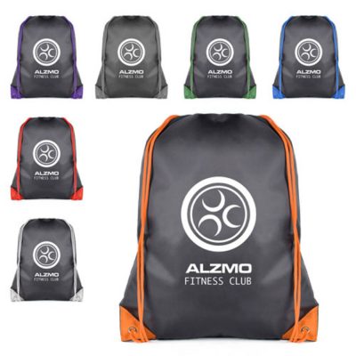 Black Trim Drawstring Bag – Personalised Sports Gear – Branded Merchandise