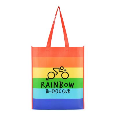 Personalised Rainbow Print Shopper with Long Handles