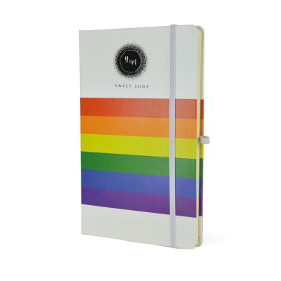 Vibrant A5 Rainbow Notebook – Personalised Business Gifts