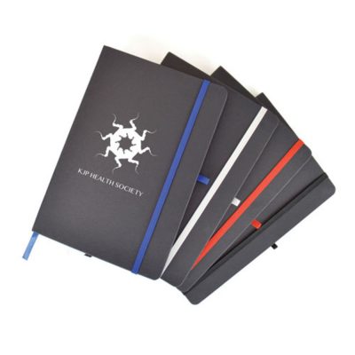 Personalised A5 Black Recycled Notebook with Pen Loop