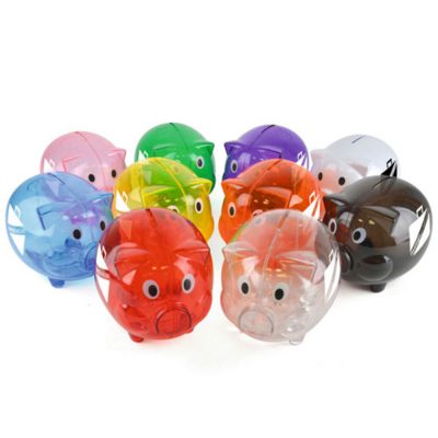 Translucent Plastic Piggy Bank – Personalised for Promotions