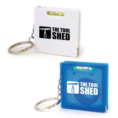 Personalised 1m Tape Measure Keyring with Spirit Level