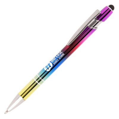 Rainbow Ball Pen with Stylus – Personalised Business Gift
