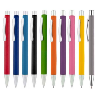 Vibrant Personalised Metal Ball Pen with Chrome Trim
