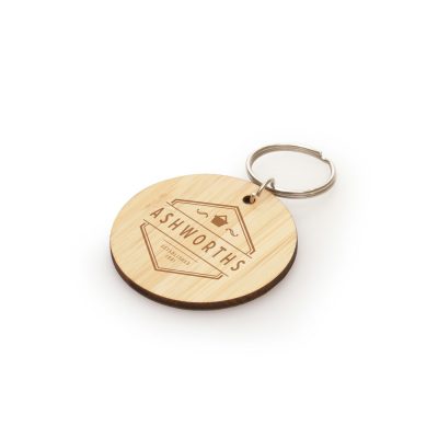 Personalised Bamboo Keyring with Split Ring – Branded Merchandise