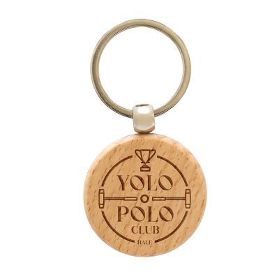 Personalised Beech Wooden Keyring – Branded Merchandise