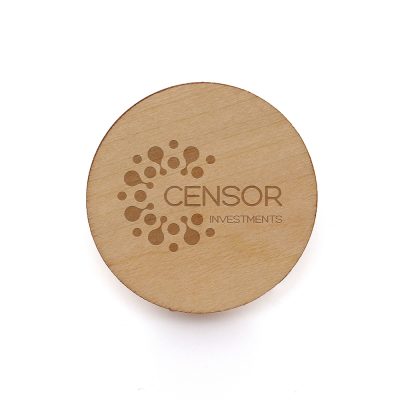 Personalised 30mm Wooden Badge with Butterfly Clasp – Branded Merchandise