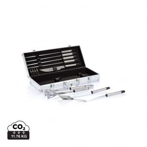 Personalised 12 Pcs Barbecue Set in Elegant Aluminium Box