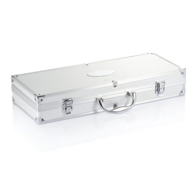 Personalised 12 Pcs Barbecue Set in Elegant Aluminium Box