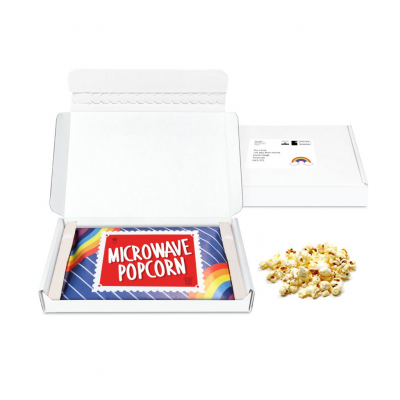 Gift Boxes – Mini White Postal Box – Microwave Popcorn